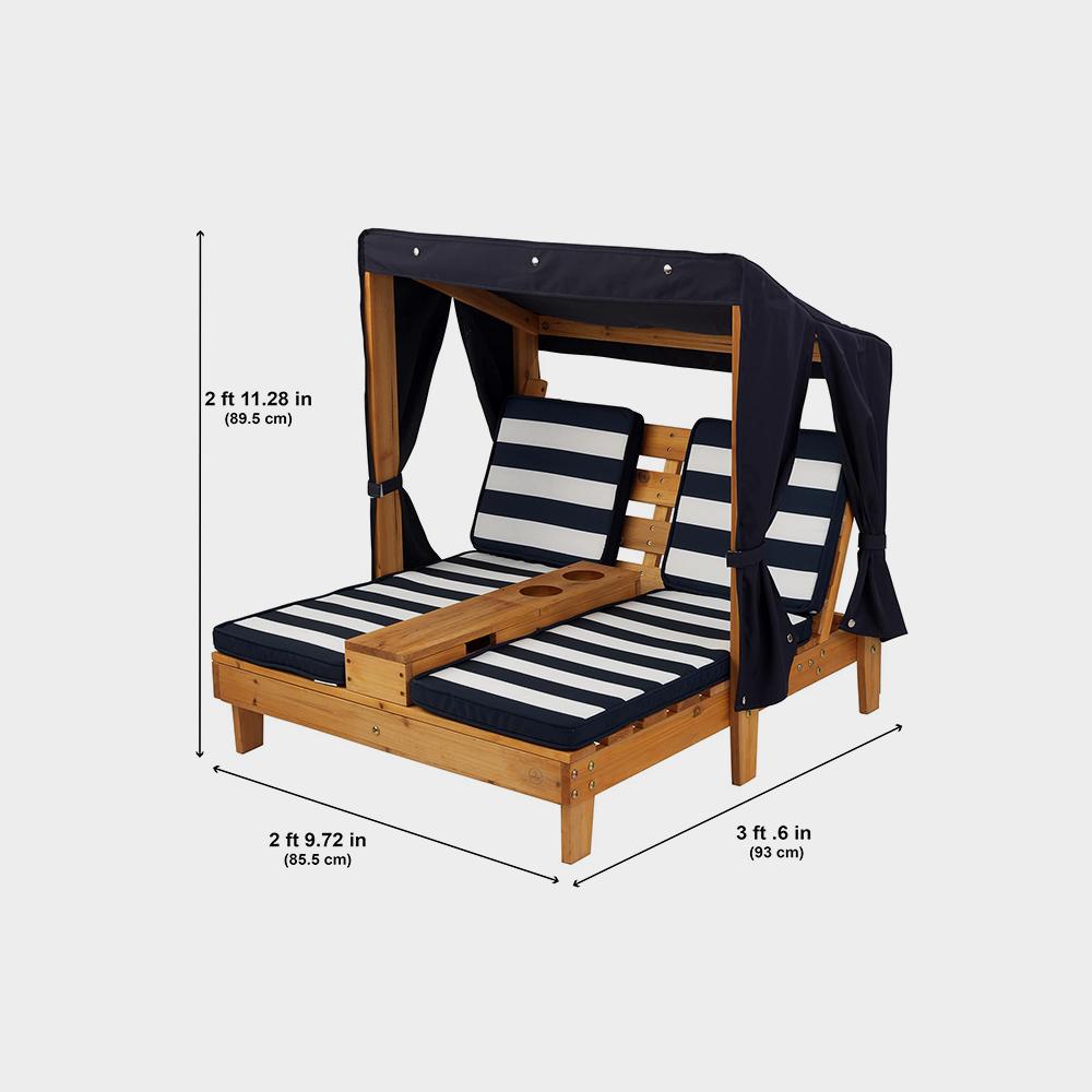 صالة تشيس مزدوجة خشبية خارجية من كيد كرافت مع حاملات أكواب، وأثاث فناء للأطفال - تصویر 3