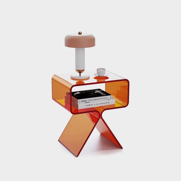 منضدة جانبية من الأكريليك من سولاراوند، تصميم حديث، عرض ديكور منزلي شفاف